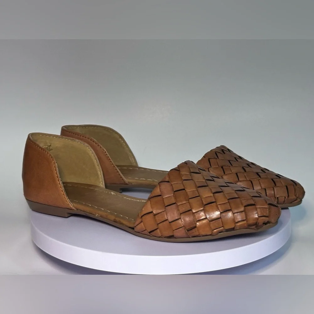 Agave Girl Woven Leather D’Orsay Flats Tan Size 7 - Picture 4 of 15